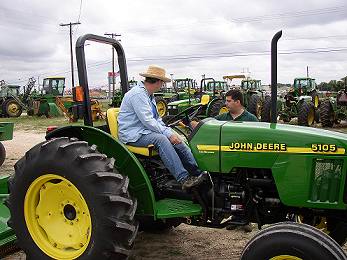 Elizabeth on tractor